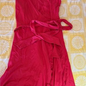 Diane von Furstenberg Red Silk Blend Wrap Dress